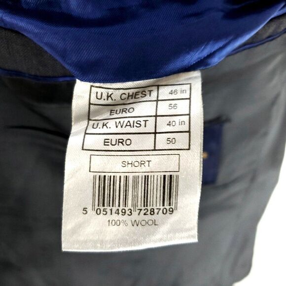 Alexandre London Savile Row Wool 2 Button Suit Jacket 44R Gray Twill - Picture 8 of 10